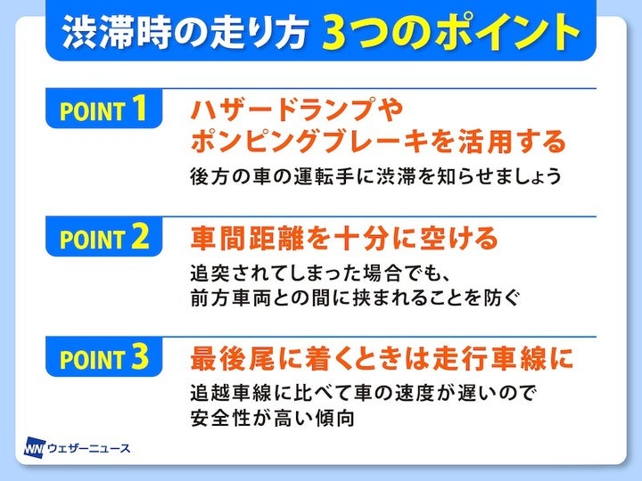 渋滞時の走り方 3つのポイント