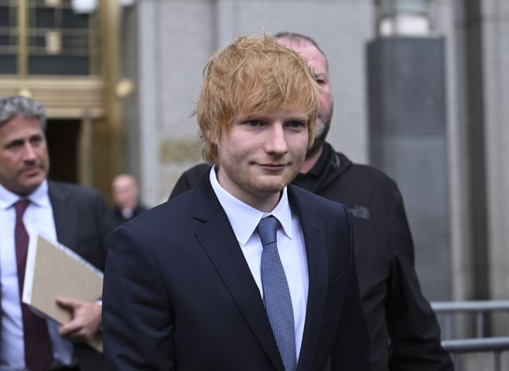 Ed Sheeran leaving court in New York on Tuesday