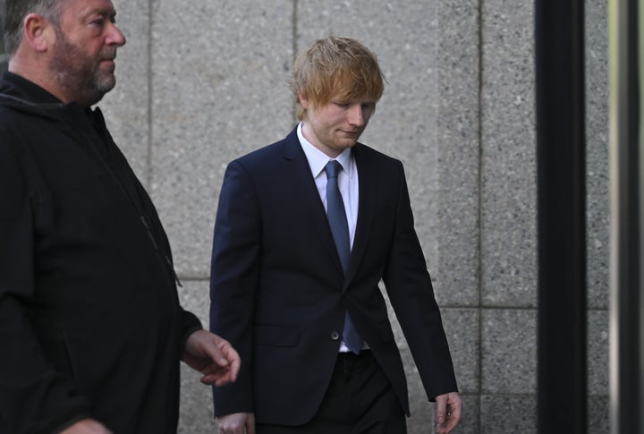 Ed Sheeran arriving in court