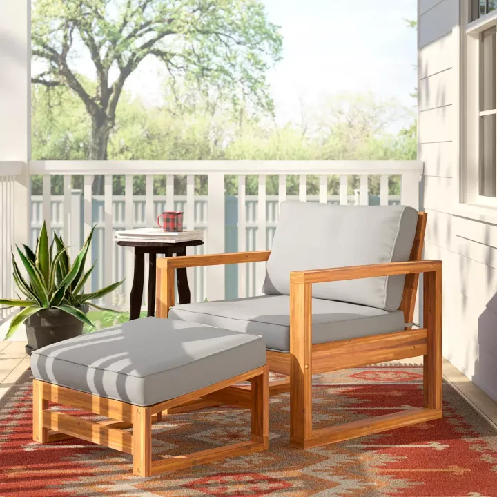 Sand & Stable’s Norris patio chair and ottoman set on sale at Wayfair