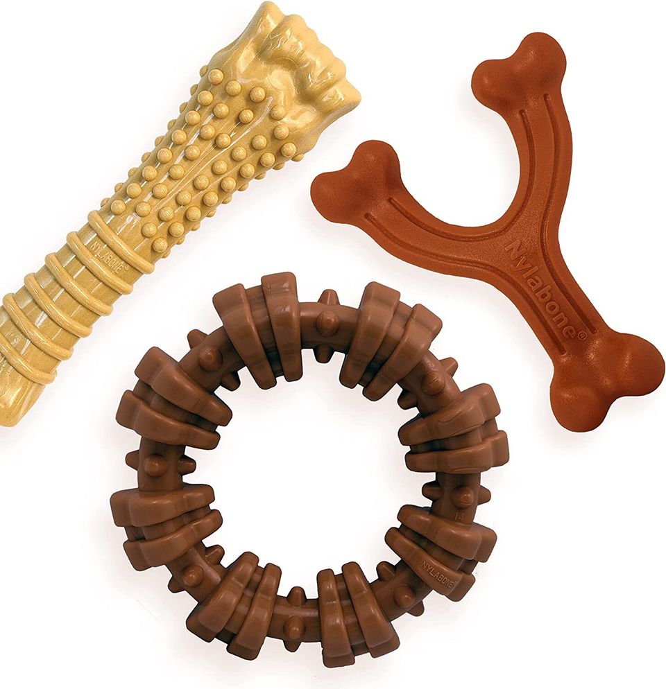 A bundle of three tough toys for "aggressive chewers" for 55% off