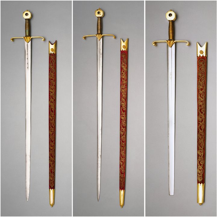 Swords which will be carried in front of Charles in Westminster Abbey