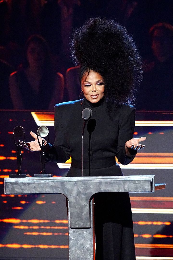 Janet Jackson speaking onstage at the 37th Annual Rock & Roll Hall Of Fame Induction Ceremony on November 05, 2022 in Los Angeles, California. 