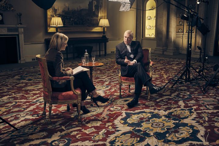 Emily Maitlis and Prince Andrew in November 2019