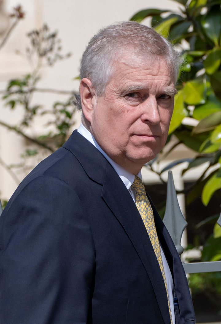 Prince Andrew attending a church service on Easter Sunday