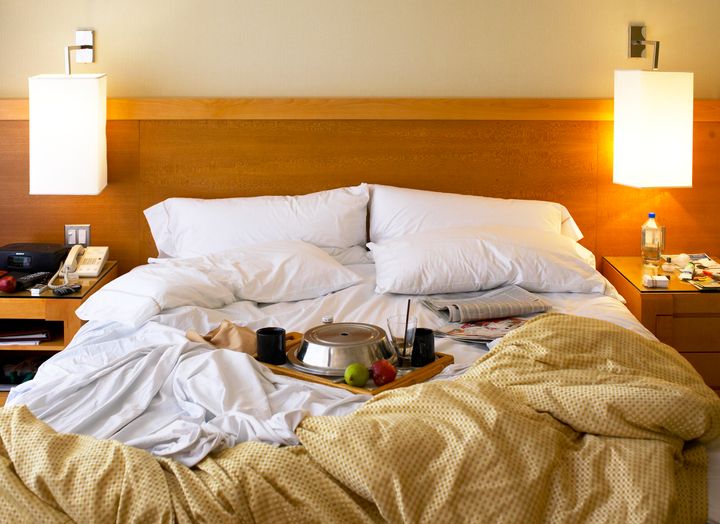 Leaving the room a complete mess makes hotel workers' jobs harder.
