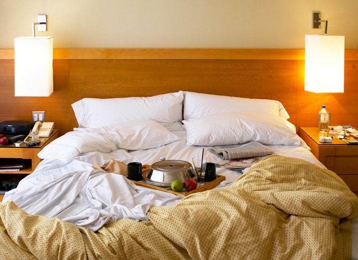 Leaving the room a complete mess makes hotel workers' jobs harder.