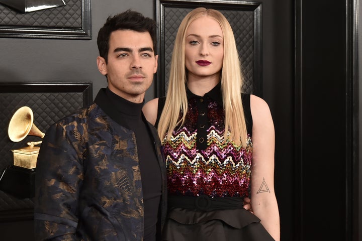 Joe Jonas and Sophie Turner attend the 62nd Annual Grammy Awards at Staples Center on Jan. 26, in Los Angeles. 