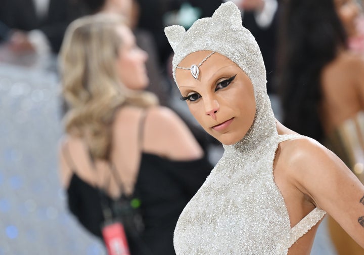 Salma Hayek's sweet tribute to Karl Lagerfeld at the Met Gala