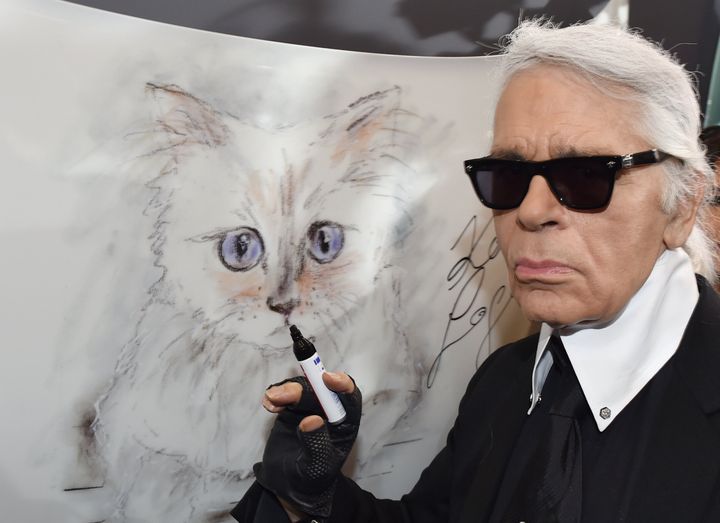 Karl Lagerfeld's cat honoured at Met Gala with feline-inspired outfits