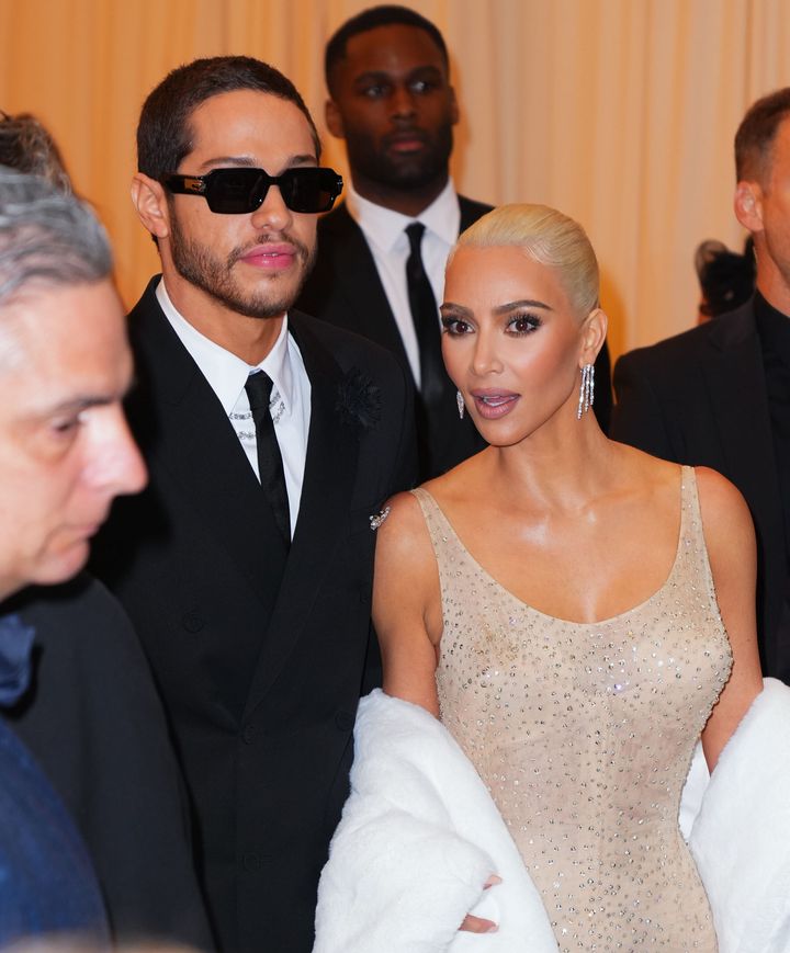 Kim Kardashian and Pete Davidson at the 2022 Met Gala. 