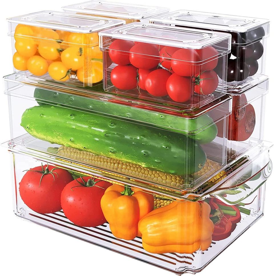 Clear stacking bins with lids