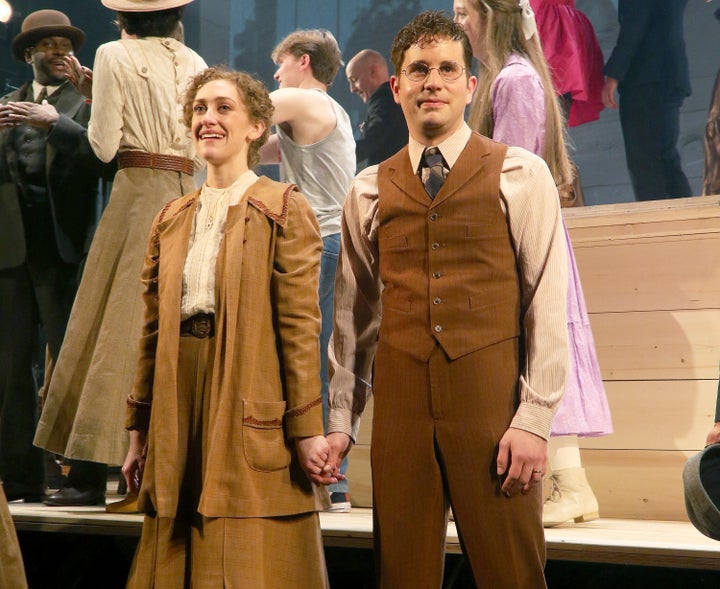 Micaela Diamond (left) and Ben Platt in "Parade." 