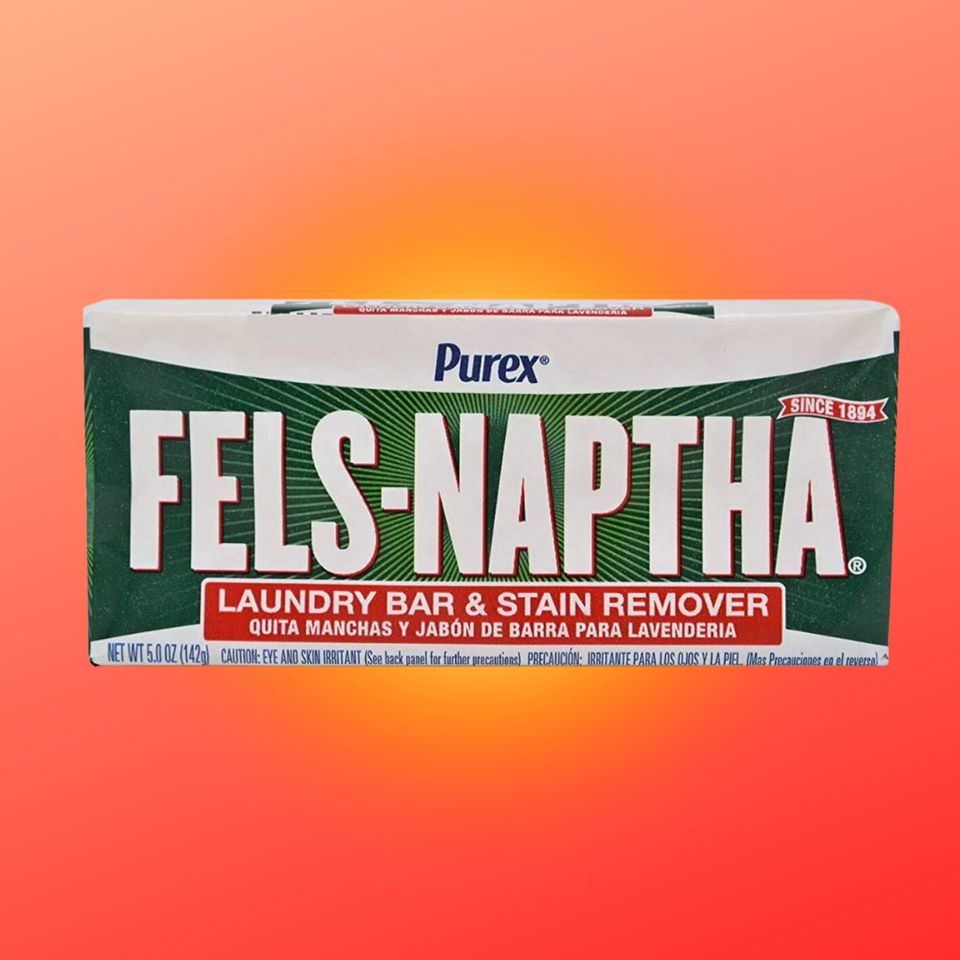 A two-pack of Fels-Naptha laundry bars