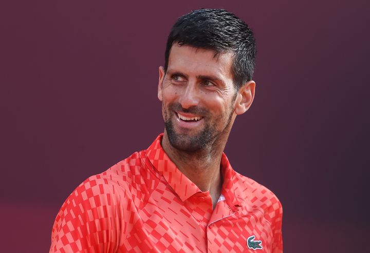 Novak Djokovic reacts during a recent match.
