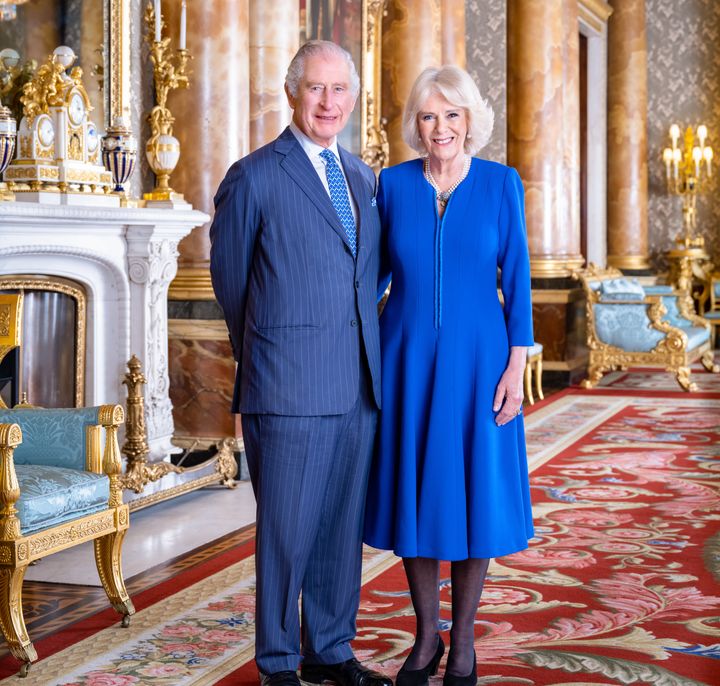 A portrait of King Charles III and the Queen Consort taken ahead of the coronation.
