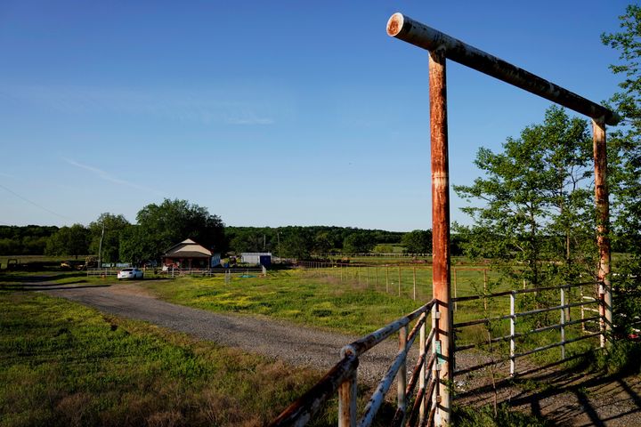 A general view of the property where the bodies of seven people, including two missing teens and a convicted sex offender, were found in Henryetta, Oklahoma.