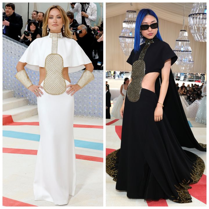 Wilde and Zhang wear nearly identical Chloé designs.