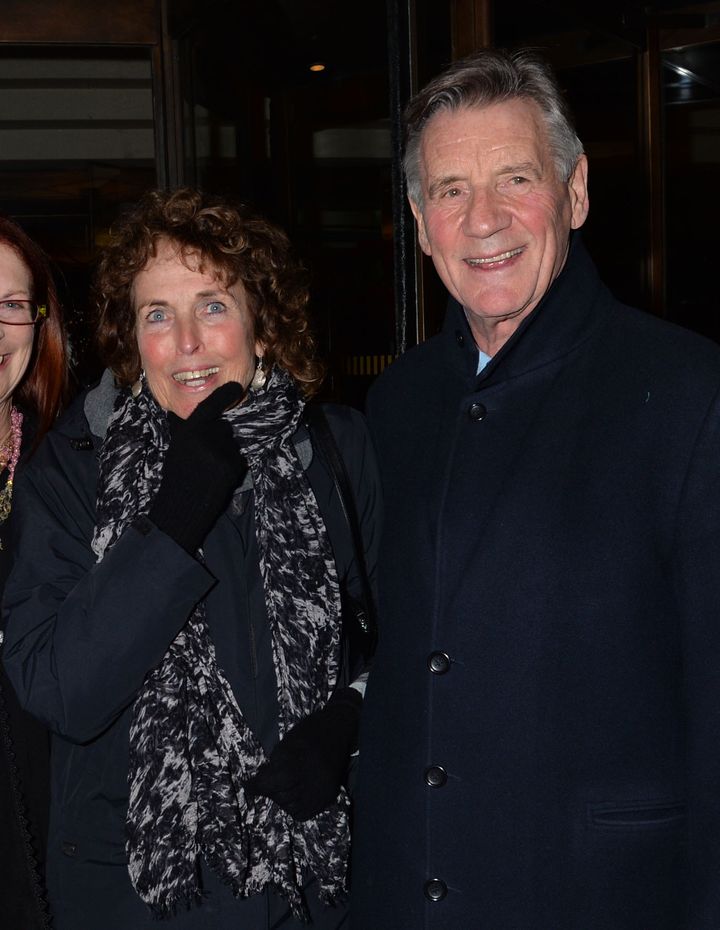 Sir Michael and his late wife Helen at a birthday party for John Cleese in 2013