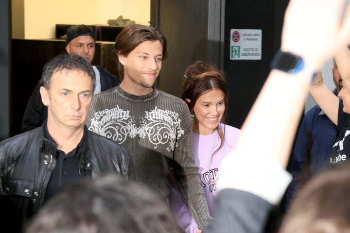 Bongiovi (second from left) and Brown (at right) in Milan on Friday.