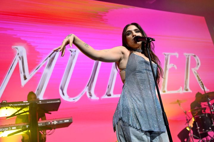 Mae Muller performing at the London Eurovision Party last month