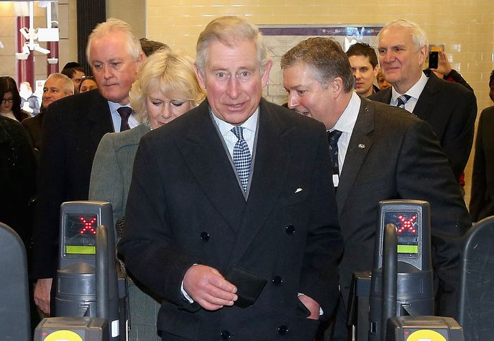 Charles and Camilla going on the tube back in 2013 