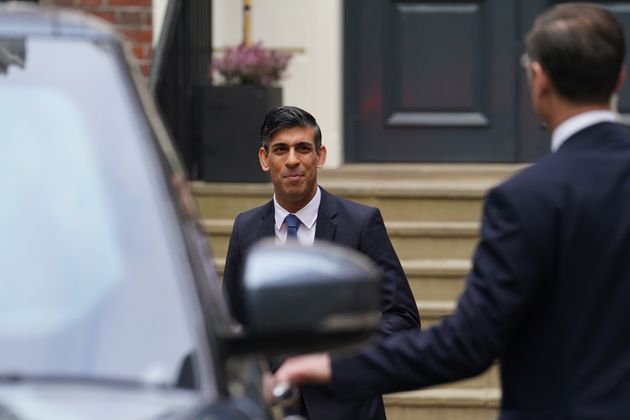 Prime minister Rishi Sunak leaves the Conservative Party headquarters in central London, after the party suffered council losses in the local elections.