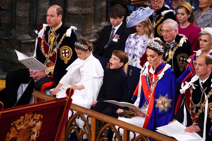 Louis yawns during the coronation. 