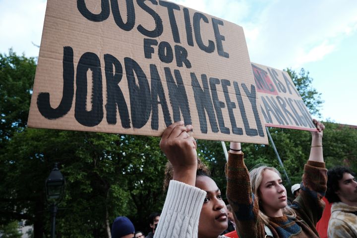 Protesters gather for a rally in New York City's Washington Square Park on Friday, May 5, following the death of Jordan Neely.