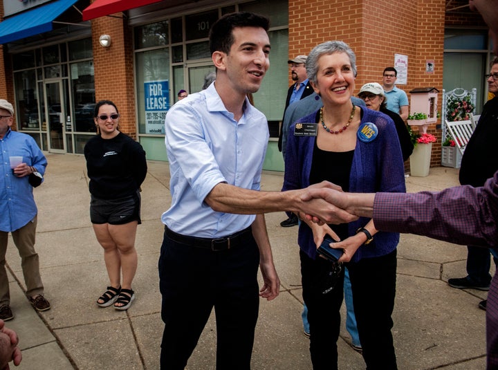 Joe Vogel (center) campaigns for a seat in the Maryland House of Delegates last year. Just a few months into his first term in office, he is running for an open seat in Congress.