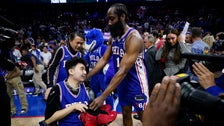 James Harden Meets With Michigan State Shooting Survivor In Emotional Moment