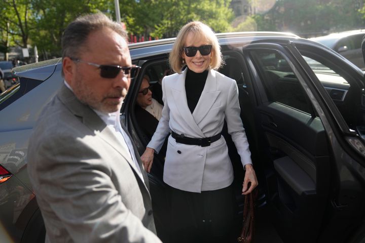 Carroll is seen arriving at the federal court in New York on Monday. Trump rejected his last chance to testify at the civil trial.