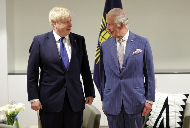 Boris Johnson and Charles at Rwanda’s capital of Kigali at a Commonwealth summit in June.