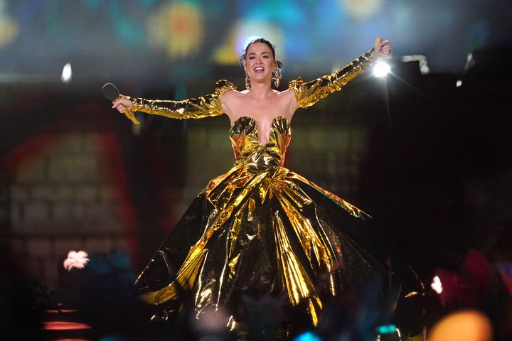 Katy performing during the Coronation Concert in the grounds of Windsor Castle
