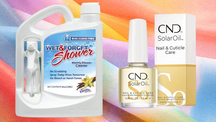 Shower cleaner and cuticle oil.