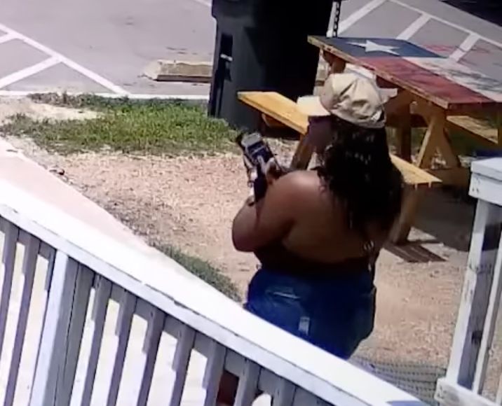 Surveillance footage shows a woman later identified as Amber Nicole Herring, 25, allegedly stealing a machine gun from a shooting range in Converse, Texas.