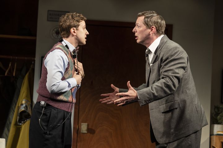 Alex Wyse (left) and Sean Hayes in "Good Night, Oscar," now on Broadway.