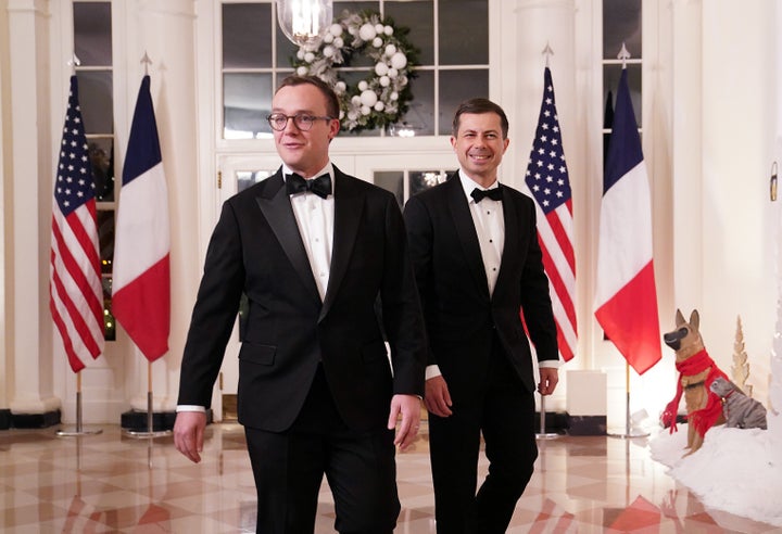 Chasten (left) and Pete Buttigieg.