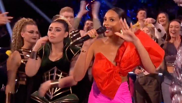 Alesha Dixon performed a Eurovision-inspired rap during Tuesday's live semi-final