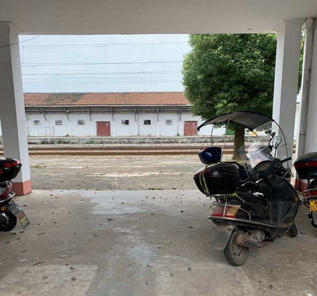 The now-abandoned train station where the author was left as a baby.