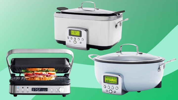 GreenPan's grill and griddle, slow cooker and skillet pot.