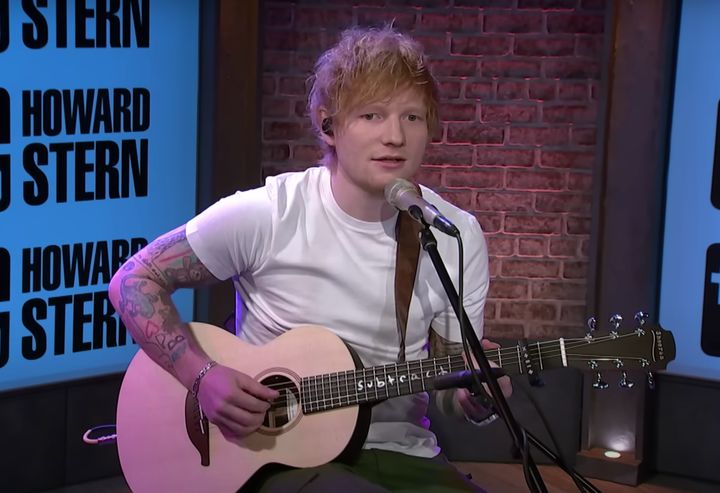 Ed Sheeran peforming on Howard Stern's radio show