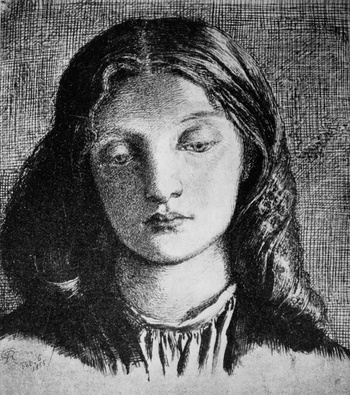 Η Ελίζαμπεθ Έλινορ Σίνταλ (1829 - 1862), 6 Φεβρουαρίου 1855.Σχέδιο του μελλοντικού συζύγου της, ζωγράφου και ποιητή Dante Gabriel Rossetti. (Photo by Hulton Archive/Getty Images)