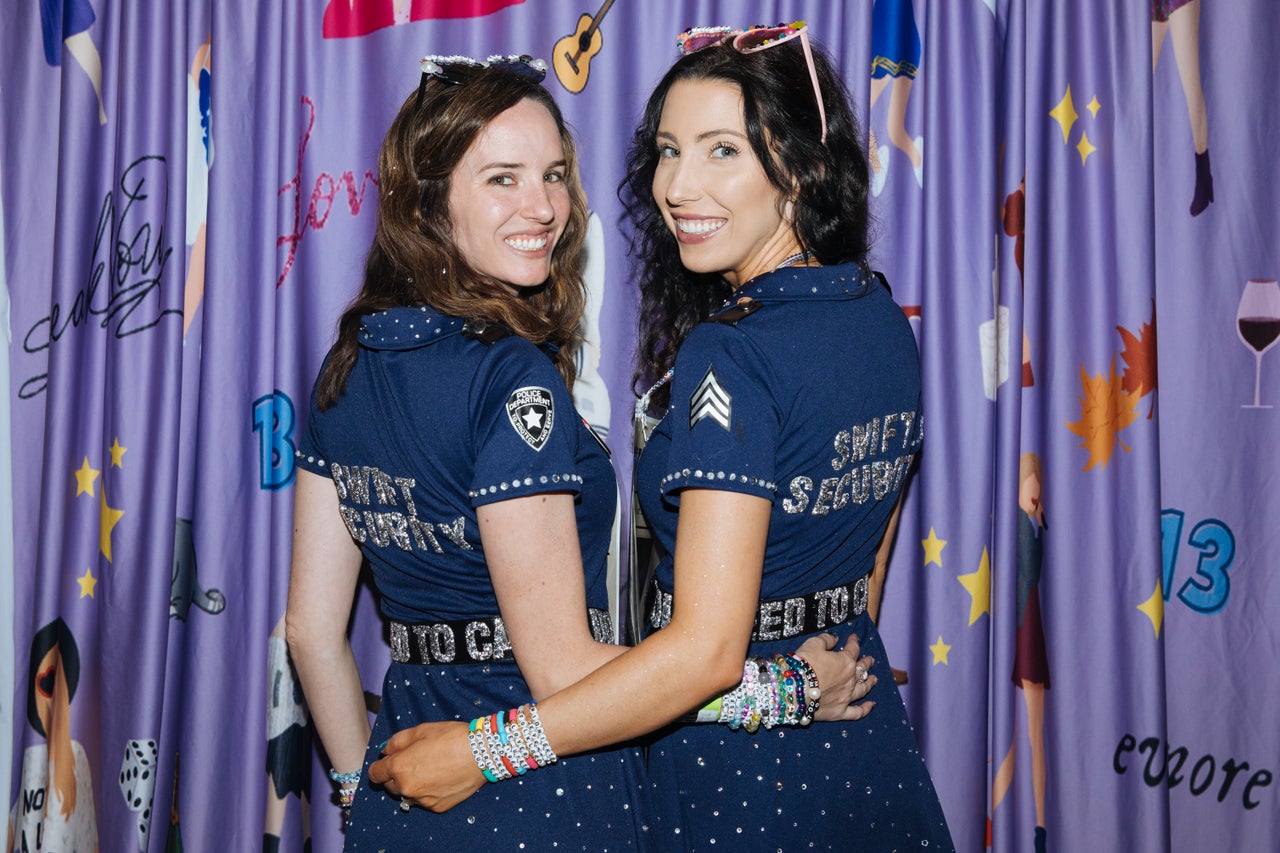 Jennifer Afman (left) and Mary Lauren Moore won best outfits in a costume contest at the party. Jennifer named her 6-year-old daughter Taylor and had tickets to all three nights of Swift's shows in Atlanta.