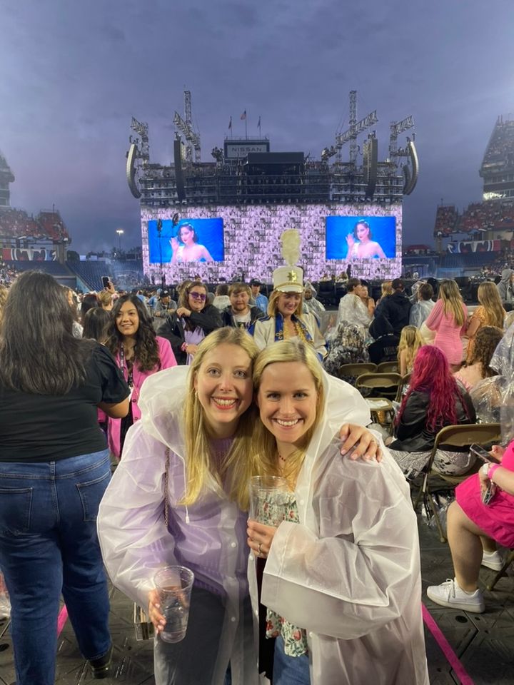 The author and her friend at the Eras tour in Nashville.