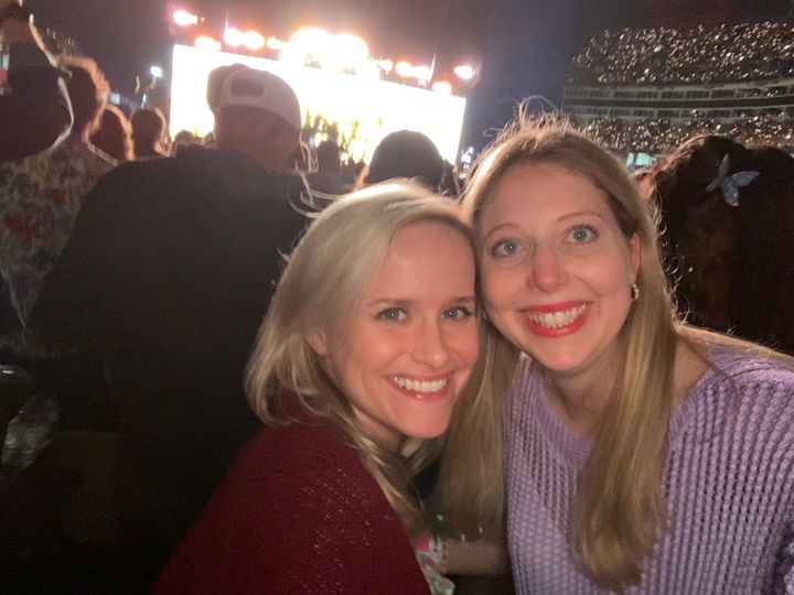 The author and her friend at the Eras tour in Nashville.