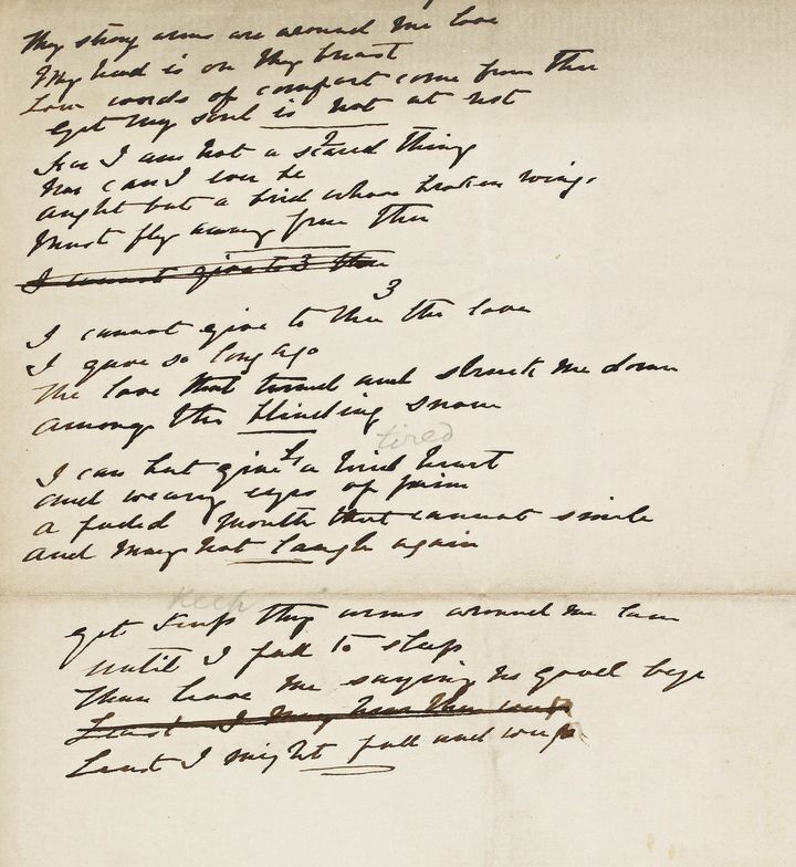 Χειρόγραφο με ποίημα της Ελίζαμπεθ Σίνταλ. (Photo by Ashmolean Museum/Heritage Images/Getty Images)