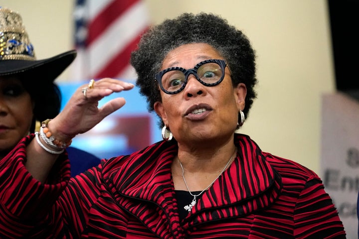 Housing and Urban Development (HUD) Secretary Marcia Fudge speaks during a tour of the Homeless Assistance Center, June 29, 2022, in Miami.