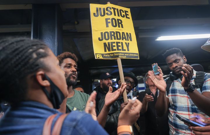 People gather to attend the vigil to honor the life of a 30-year-old man Jordan Neely who was killed by a 24-year-old Marine veteran on a subway in New York City on May 8.