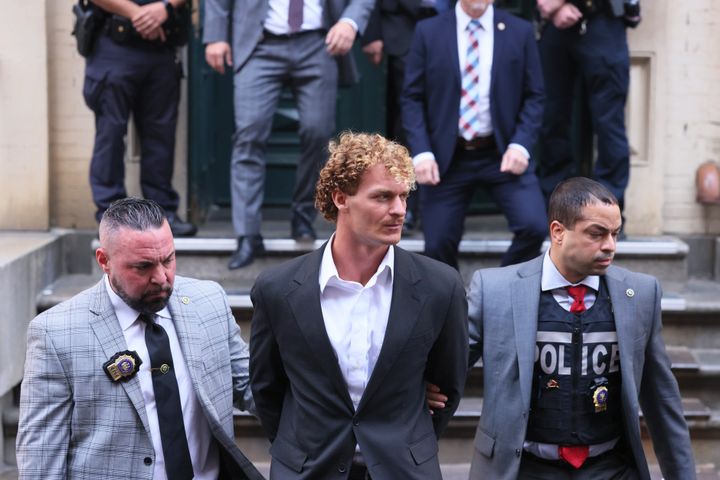 NEW YORK, NEW YORK - MAY 12: Daniel Penny is transported to his arraignment after surrendering to the NYPD at the 5th Precinct on May 12, 2023 in New York City. Penny turned himself in after being charged with 2nd Degree Manslaughter in the chokehold death of Jordan Neely.
